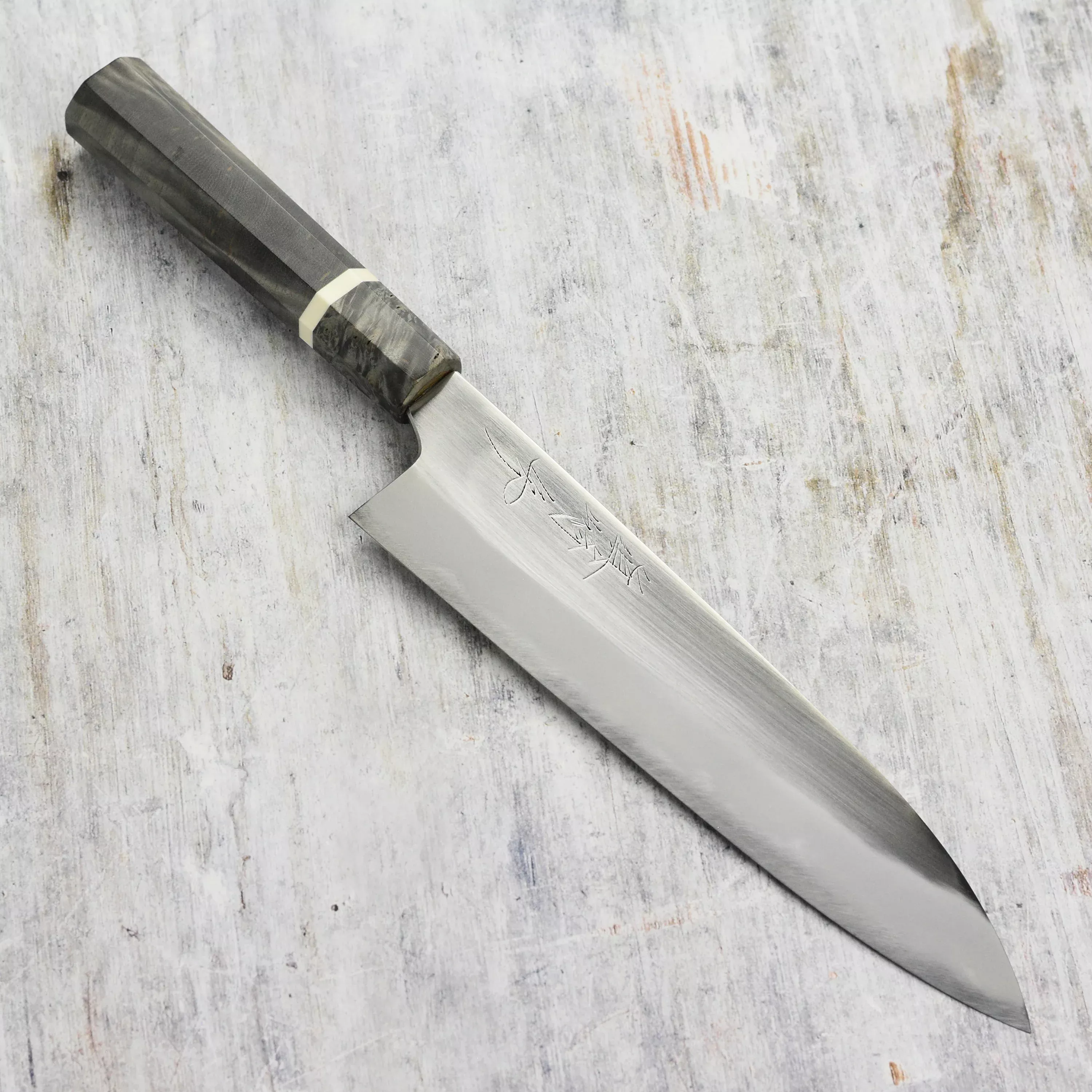 Mazaki Hon-Sanmai Shirogami #2 Migaki 9" Gyuto